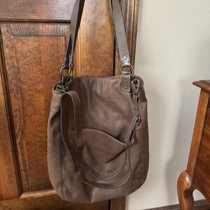 J. Jill Brown Leather Shoulder/Crossbody Hobo Bag